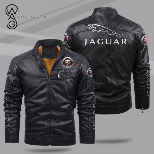 Jaguar Cars Fleece Leather Jacket