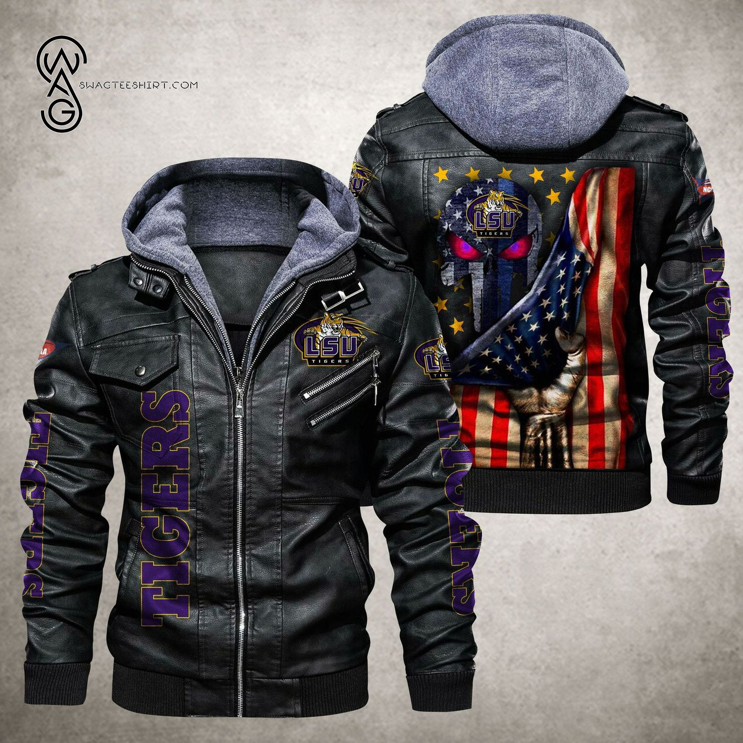LSU Tigers And Lady Tigers Leather Jacket