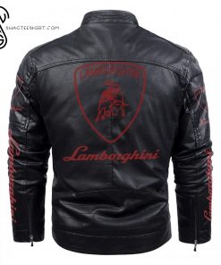 Lamborghini Sports Car Fleece Leather Jacket