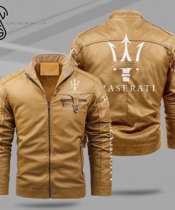 Maserati Luxury Car Fleece Leather Jacket