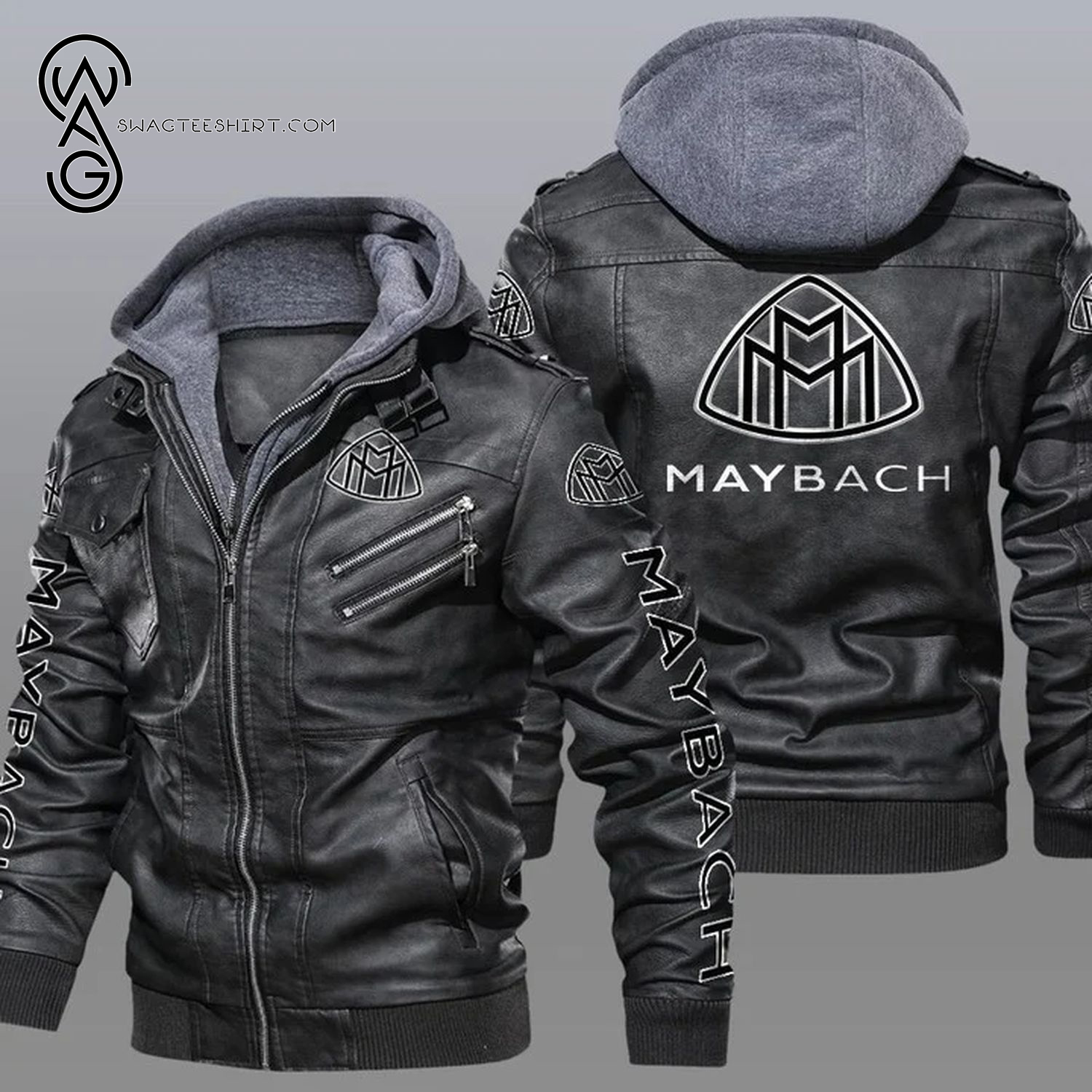Maybach Luxury Car Symbol Leather Jacket