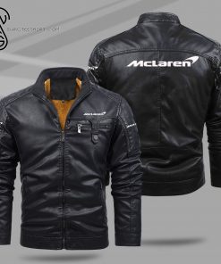 McLaren Automotive Car Fleece Leather Jacket