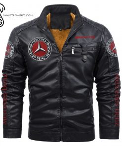 Mercedes-Benz Sports Car Fleece Leather Jacket