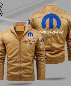 Mopar Car Fleece Leather Jacket