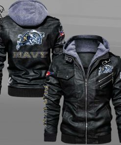 Navy Midshipmen Sport Team Leather Jacket