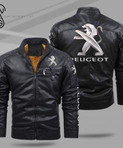 Peugeot Cars Fleece Leather Jacket
