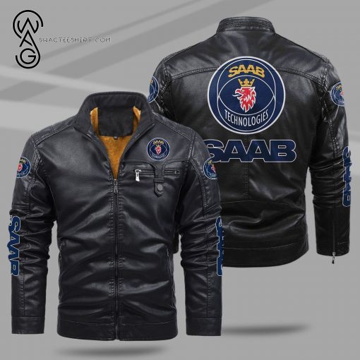 Saab Automobile AB Fleece Leather Jacket