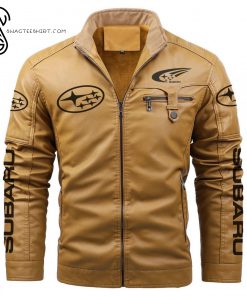 Subaru Symbol Fleece Leather Jacket