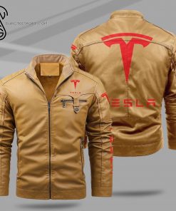 Tesla Motors Fleece Leather Jacket