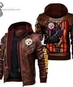 Warrior Pittsburgh Steelers Football Team Leather Jacket