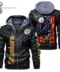 Warrior Pittsburgh Steelers Football Team Leather Jacket