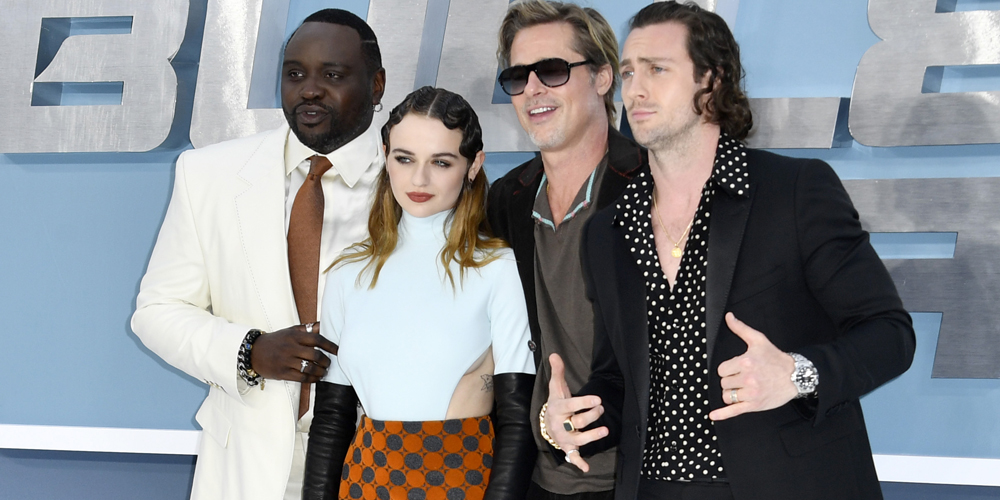 Joey King bullet train star wears cong tri's design on the red carpet with brad pitt