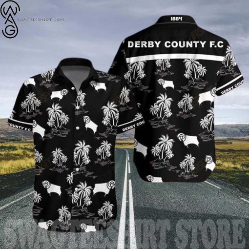 Tropical Derby County Football Club Hawaiian Shirt And Shorts