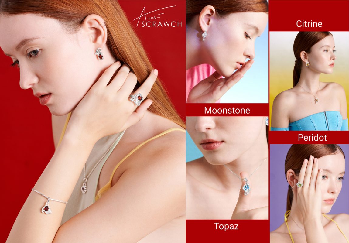 Mix & match raw silver jewelry with aura scratch to create Christmas and new year 2023 trends