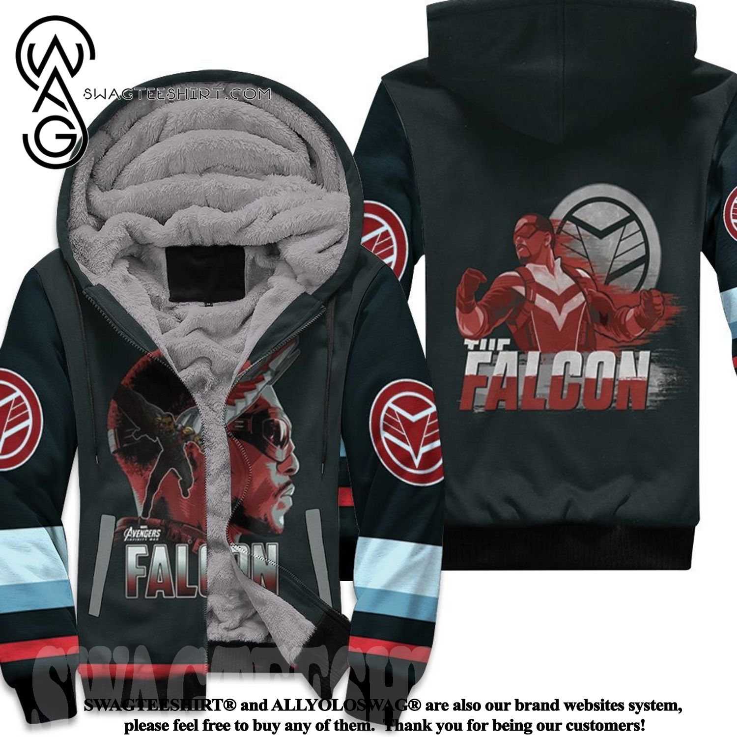 Captain America And The Winter Soldier New Time To Fight Together Full Printing Fleece Hoodie