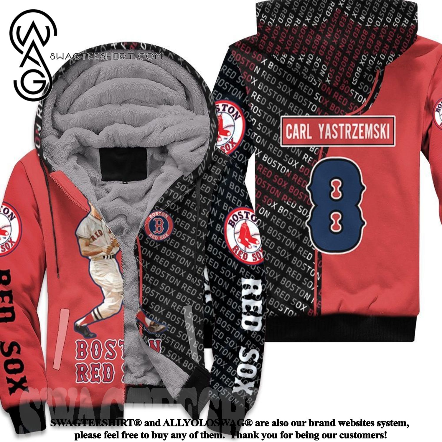 Carl Yastrzemski Boston Red Sox 8 Cool Version Fleece Hoodie