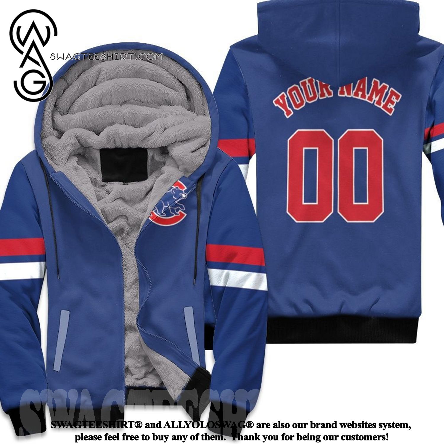 Chicago Cubs Personalized Custom Royal 2019 Inspired Style New Version Fleece Hoodie