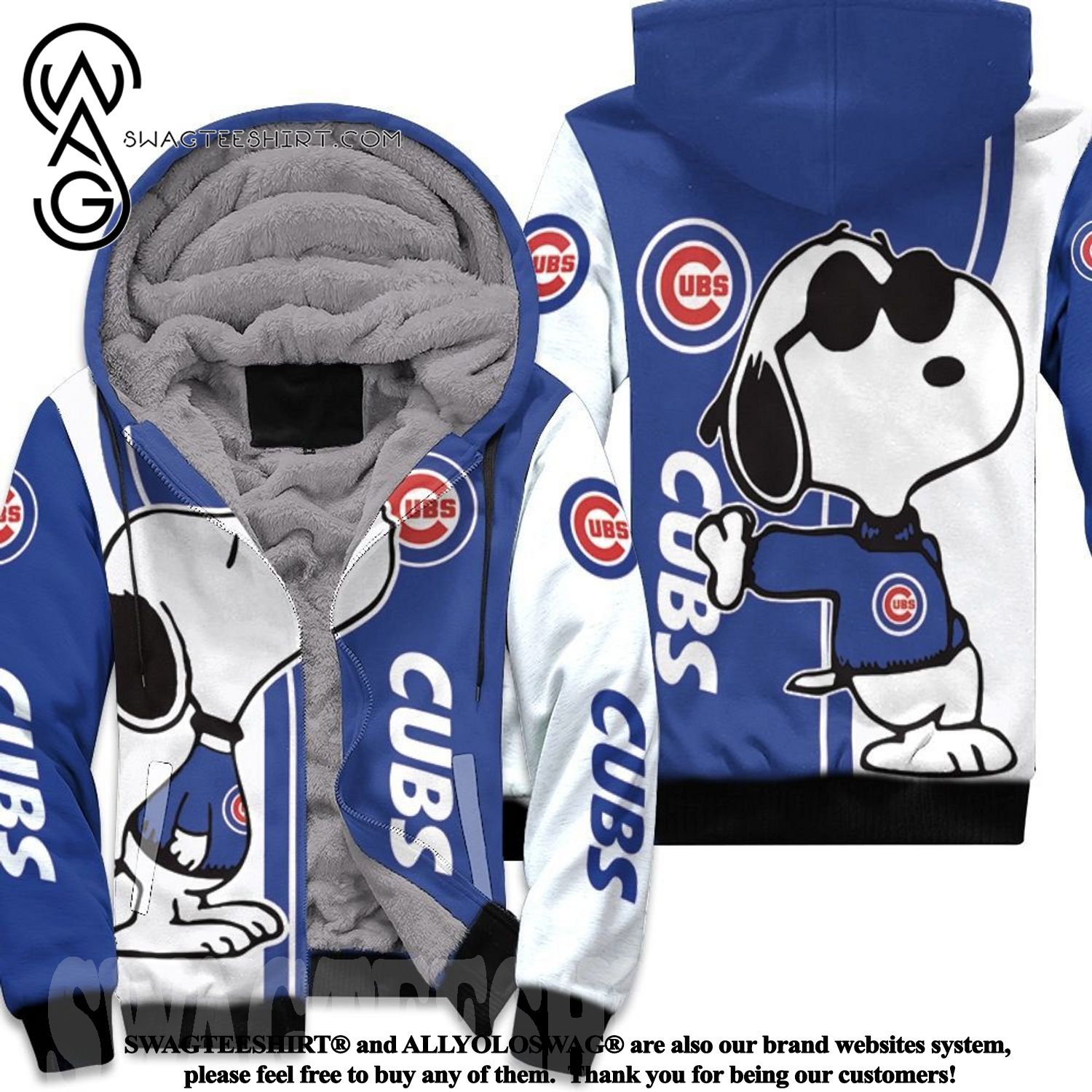 Chicago Cubs Snoopy Lover For Fans Fleece Hoodie