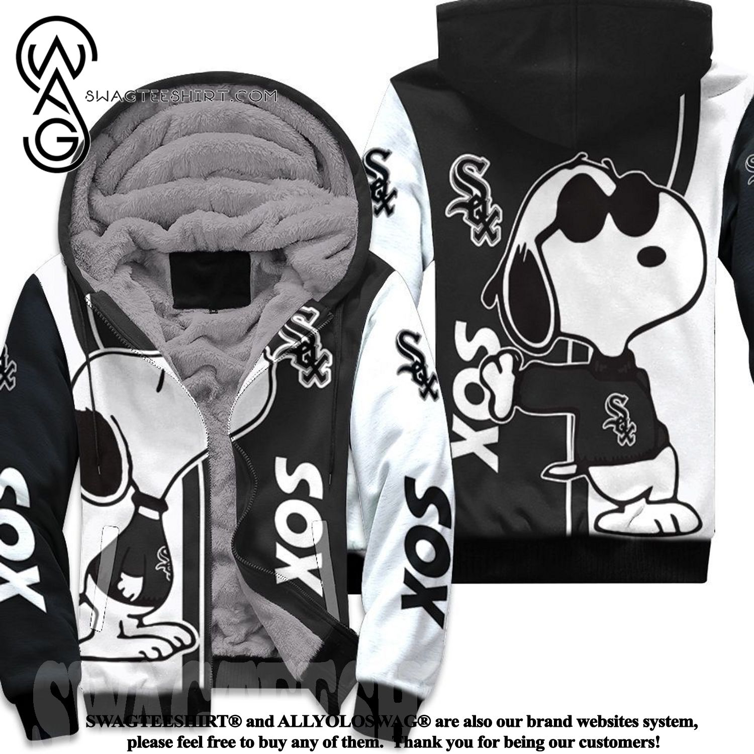 Chicago White Sox Snoopy Lover Hot Fashion 3D Fleece Hoodie