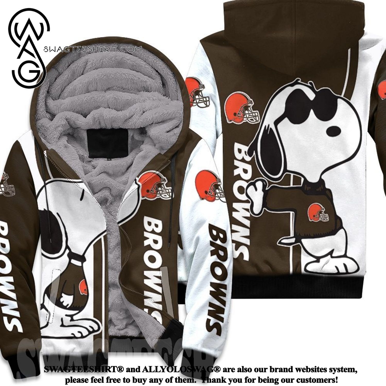 Cleveland Browns Snoopy Lover For Fans Fleece Hoodie
