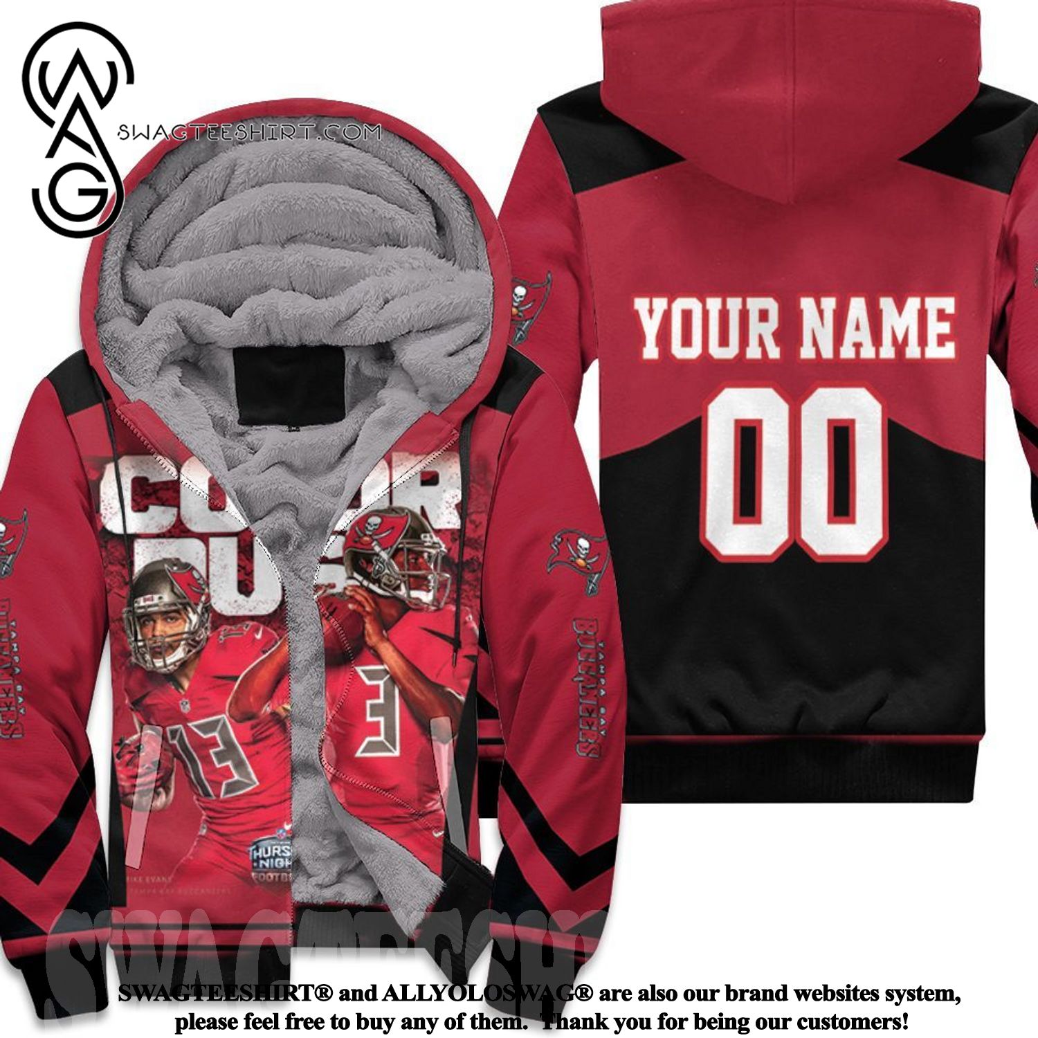 Color Us Tampa Bay Buccaneers NFC South Division Champions Super Bowl Personalized Best Combo Full Printing Fleece Hoodie