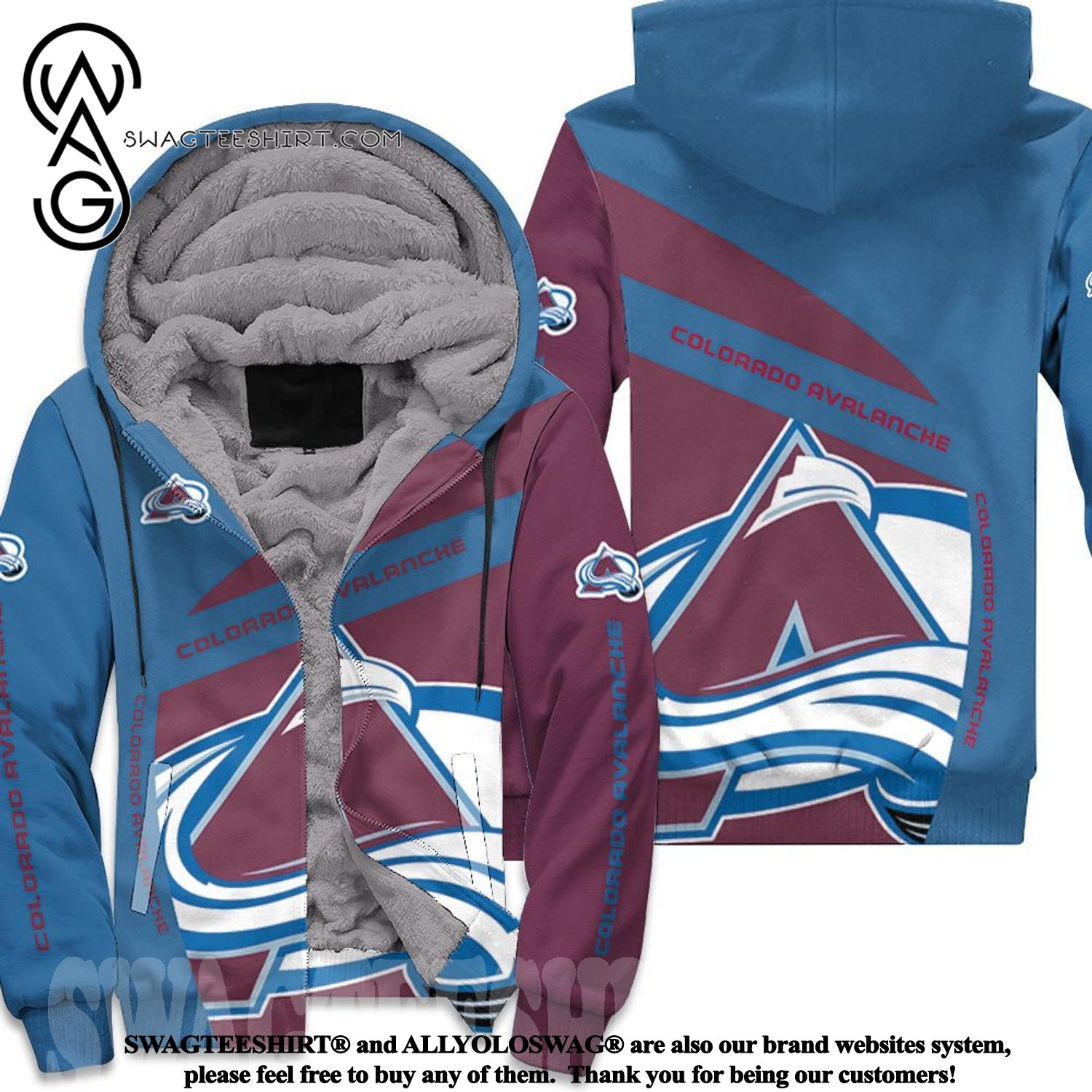 Colorado Avalanche Nhl For Avalanche Cool Version Full Print Fleece Hoodie