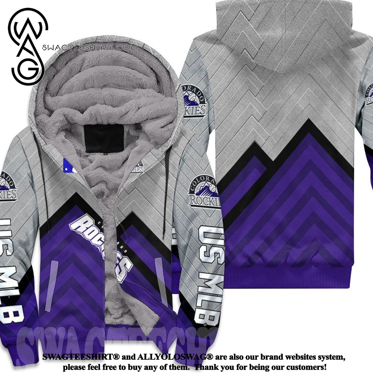 Colorado Rockies Hot Outfit All Over Print Fleece Hoodie