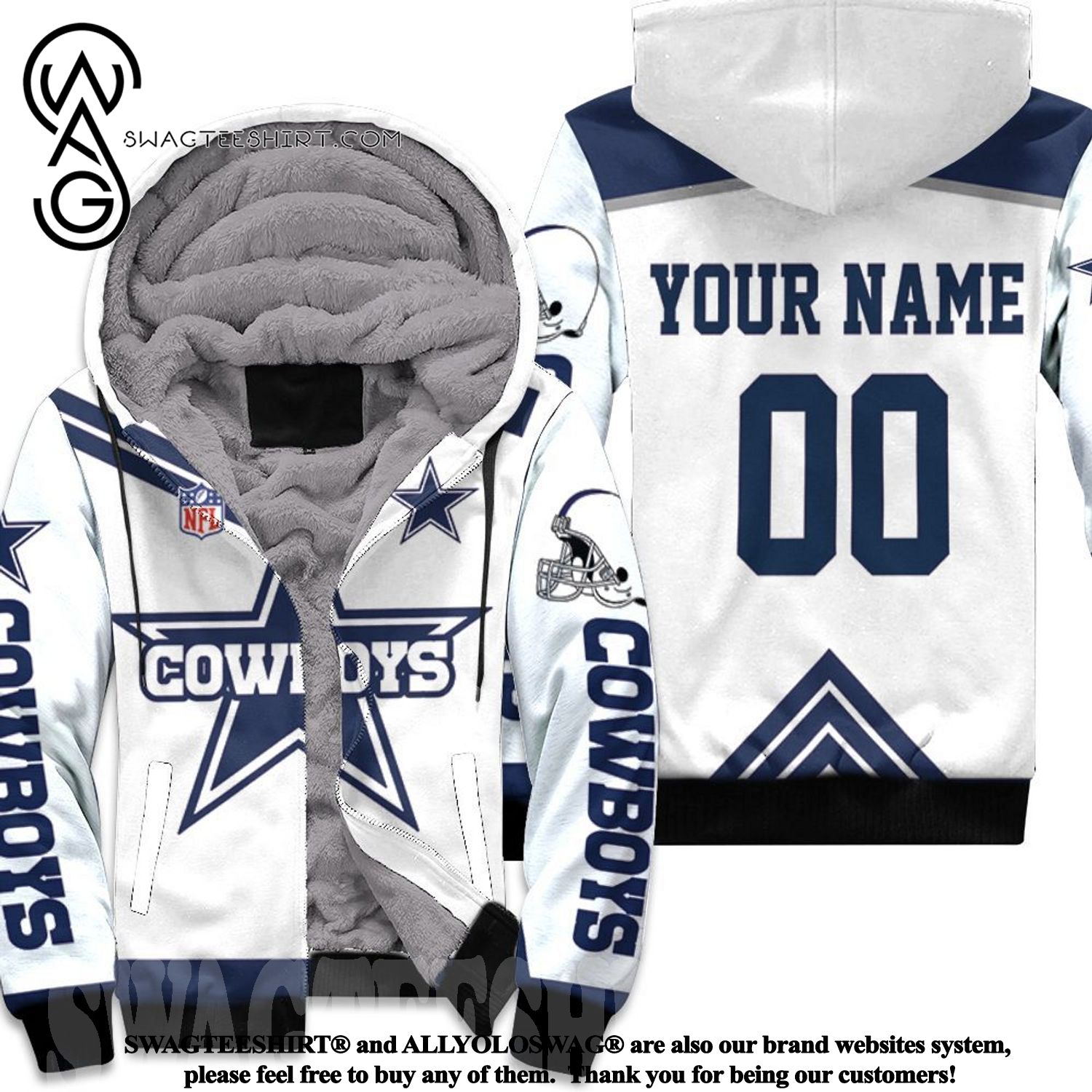 Dallas Cowboys Logo NFL New Outfit Fleece Hoodie