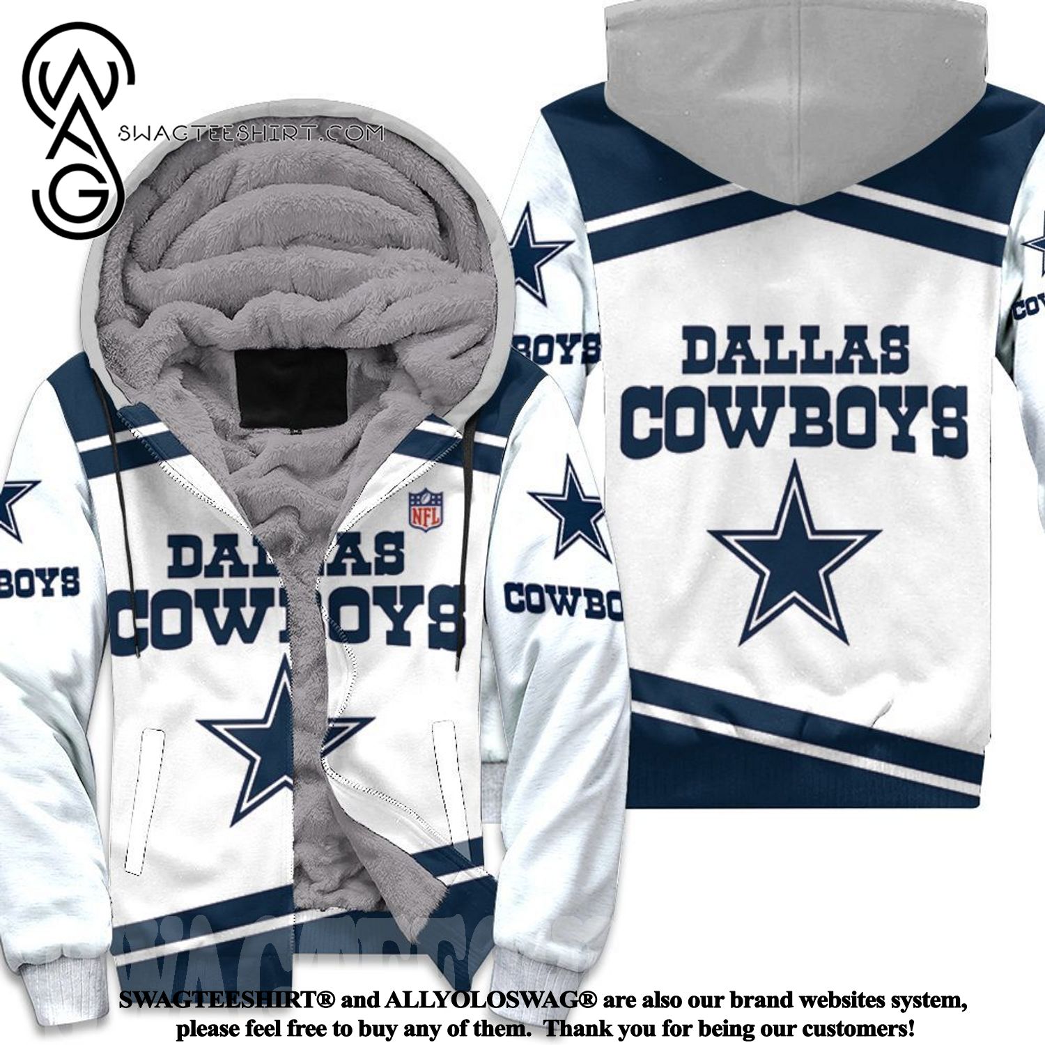 Dallas Cowboys Nlf Lover Best Combo Full Printing Fleece Hoodie