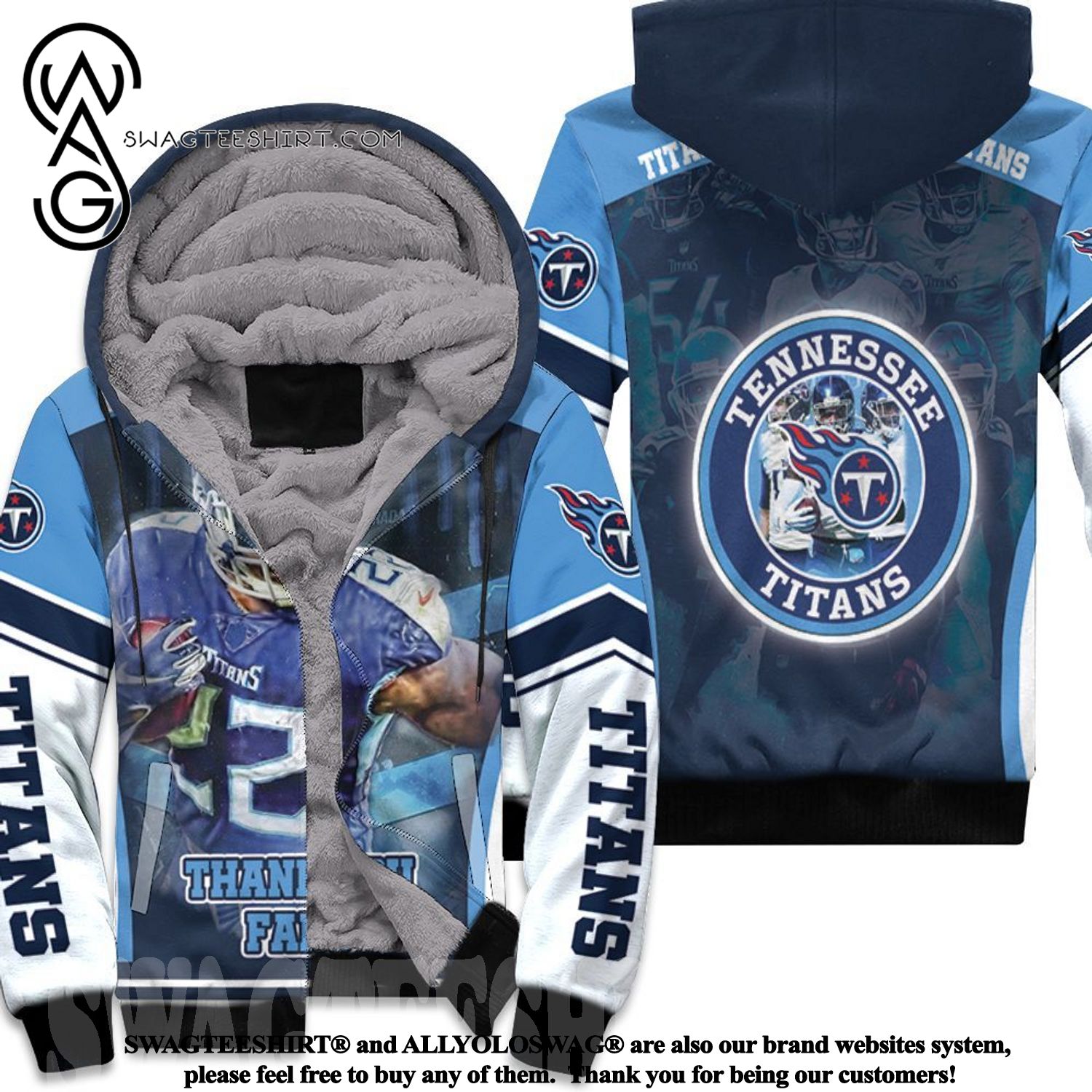 Derrick Henry 22 Tennessee Titans Super Bowl AFC South Division Street Style All Over Print Fleece Hoodie