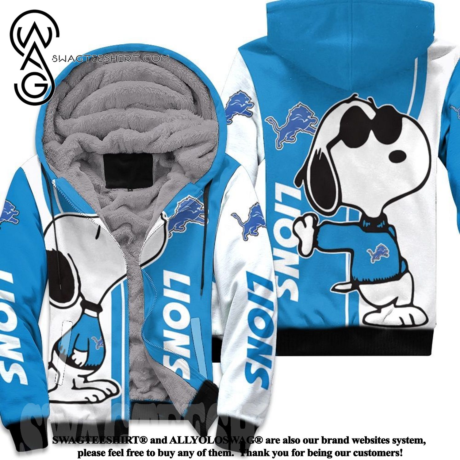 Detroit Lions Snoopy Lover New Fashion Fleece Hoodie