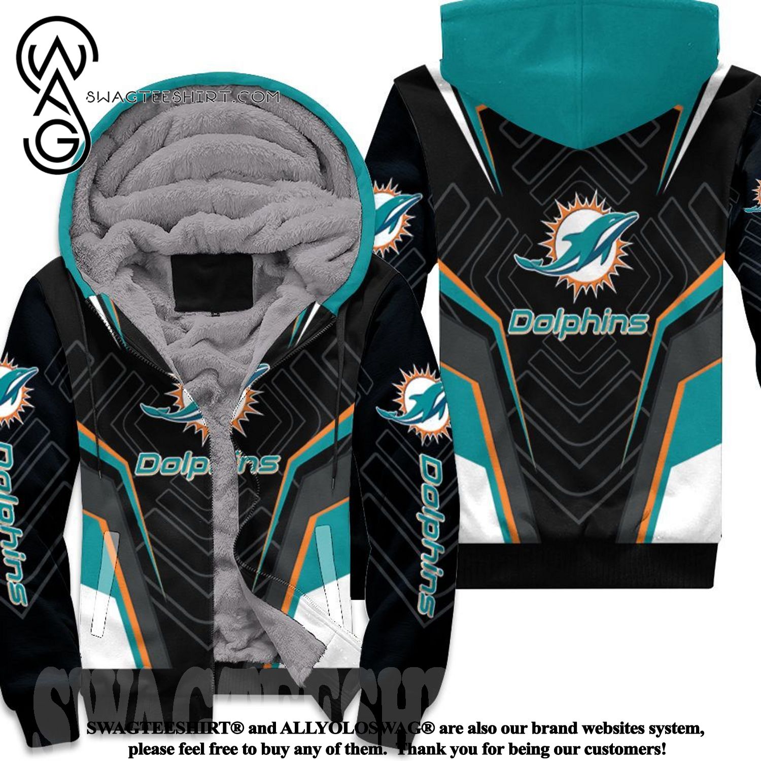 Dolphins For Dolphins Hot Outfit Fleece Hoodie