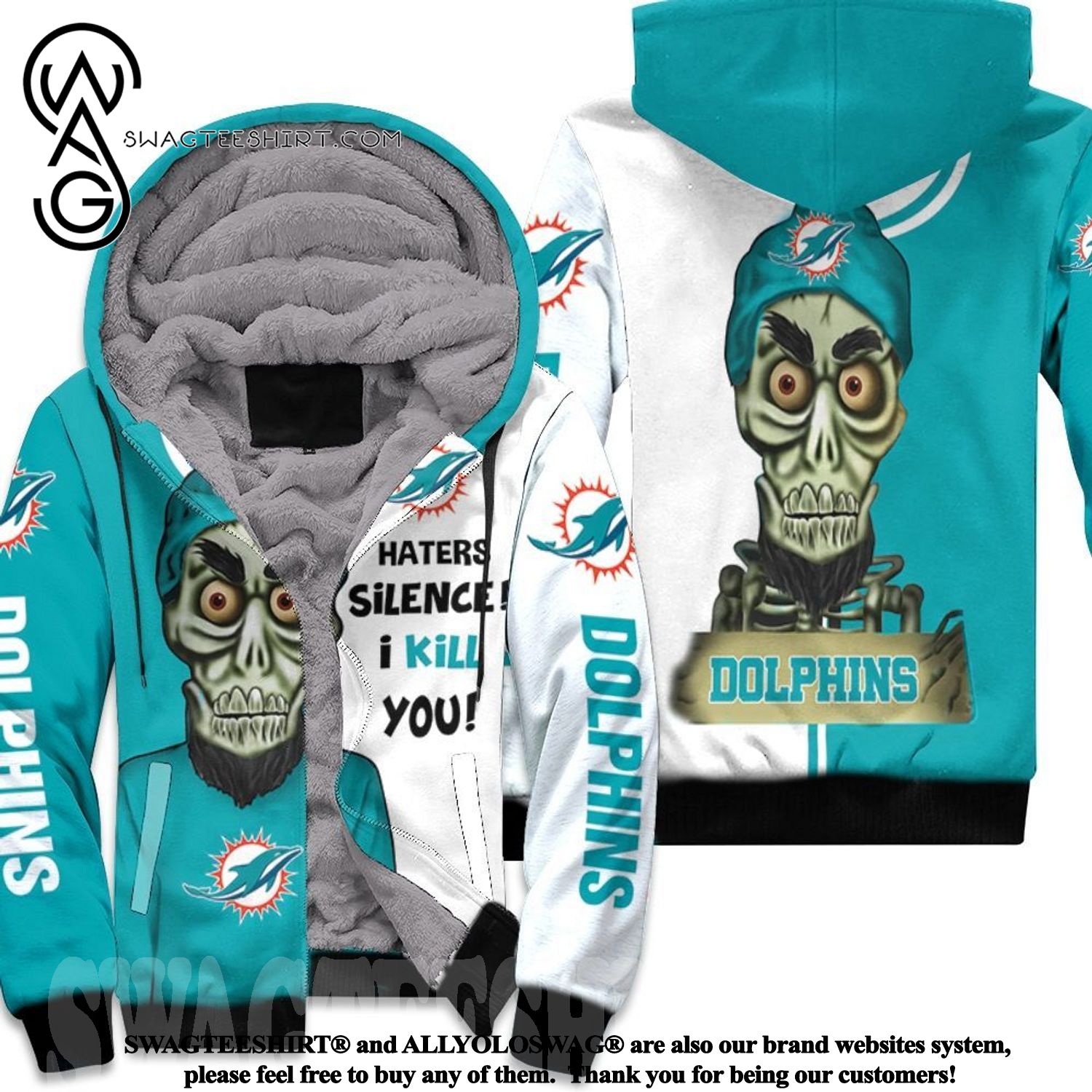 Dolphins Haters I Kill You New Outfit Fleece Hoodie