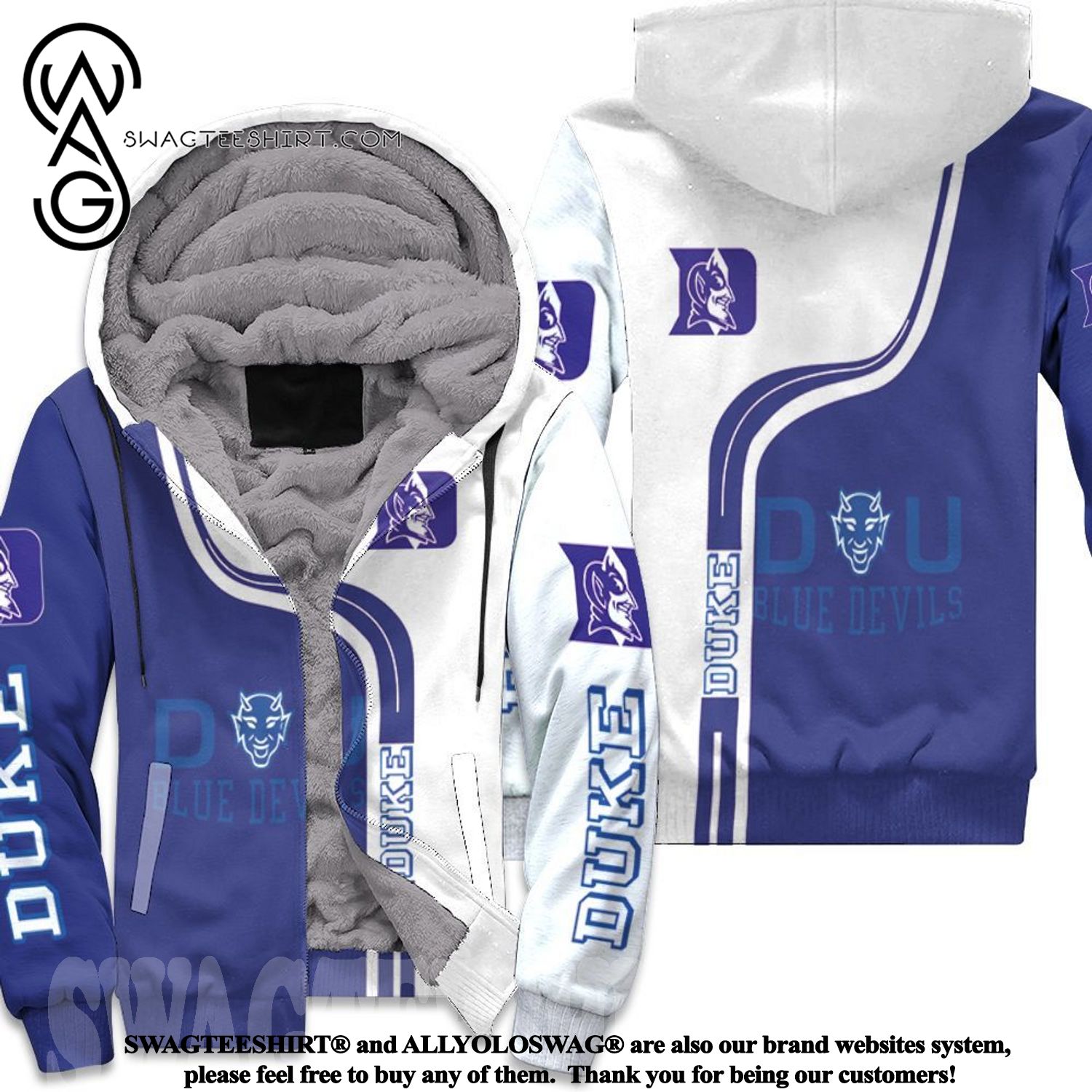 Duke Blue Devils NCAA For Devils New Fashion Full Printed Fleece Hoodie