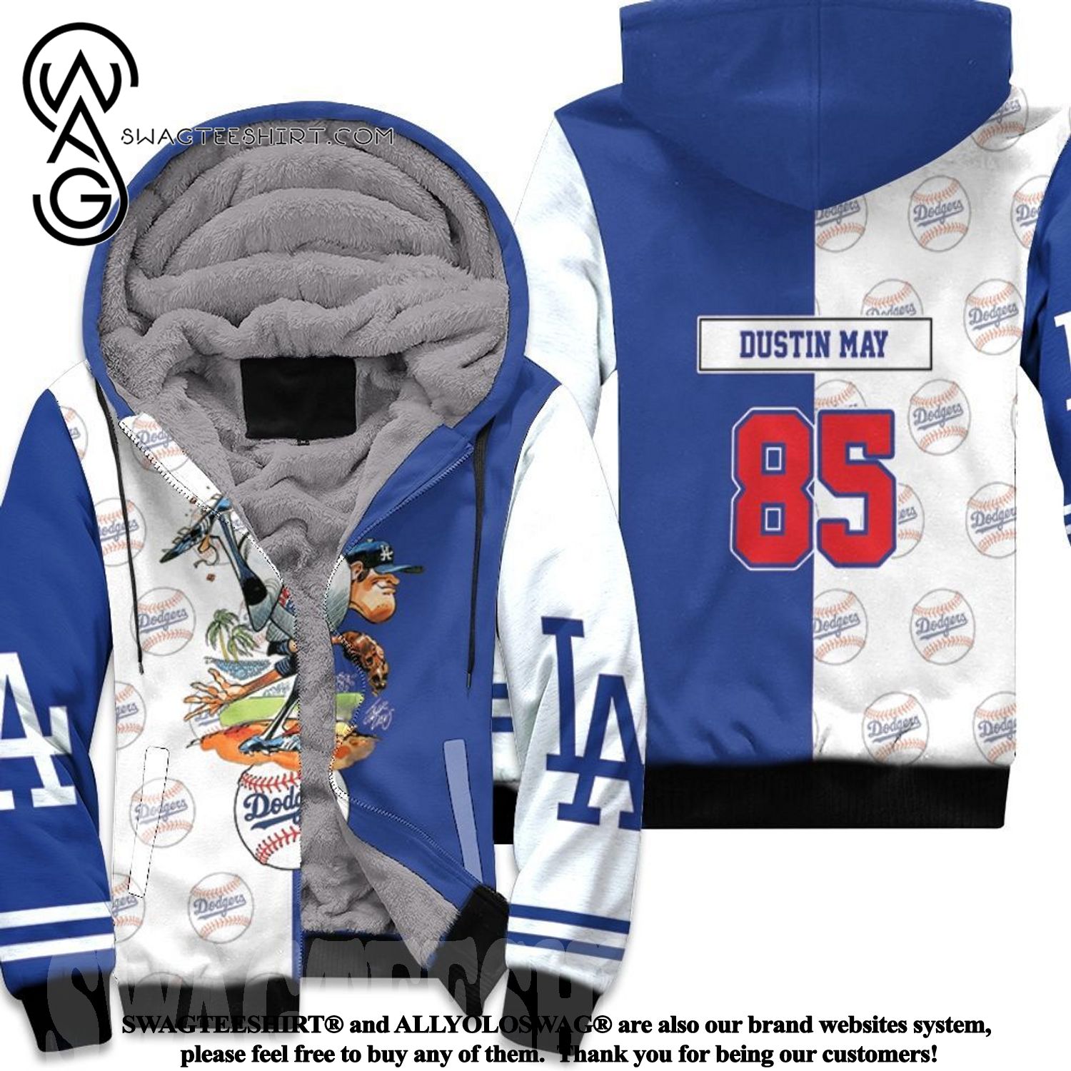 Dustin May 85 La Dodgers Best Outfit 3D Fleece Hoodie