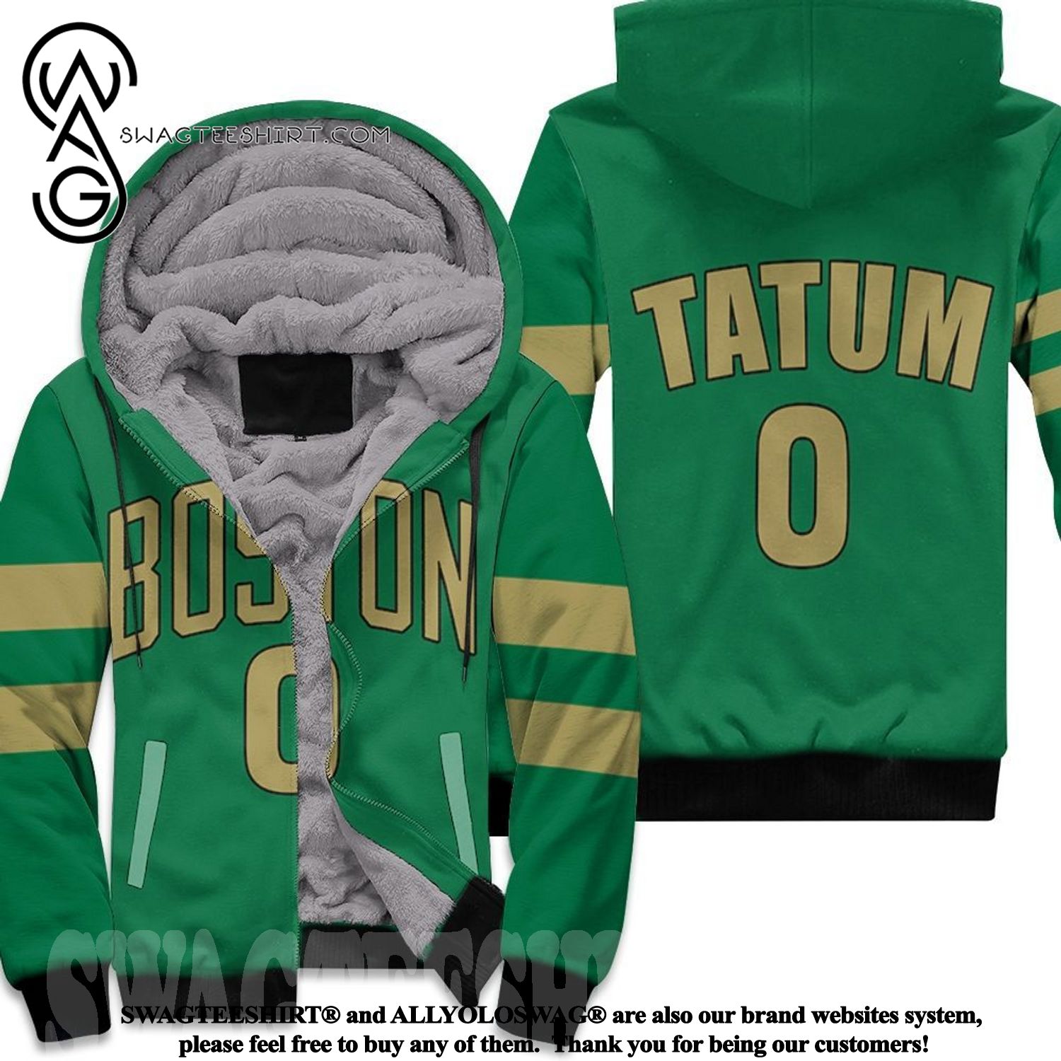 High quality] Jayson Tatum Boston Celtics 2020 Finished City Edition Kelly  Green Hot Outfit Fleece Hoodie